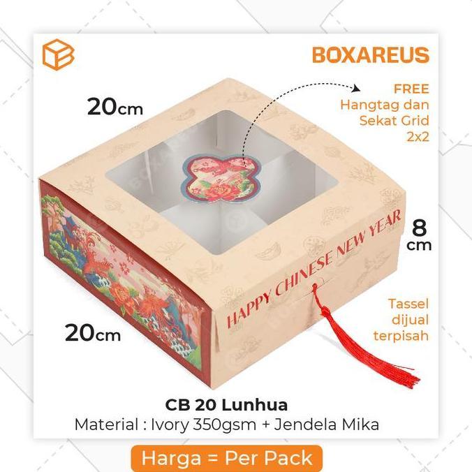 Box Imlek Packaging Gift CNY Dus Hampers Kemasan Kue | CB 20 Lunhua
