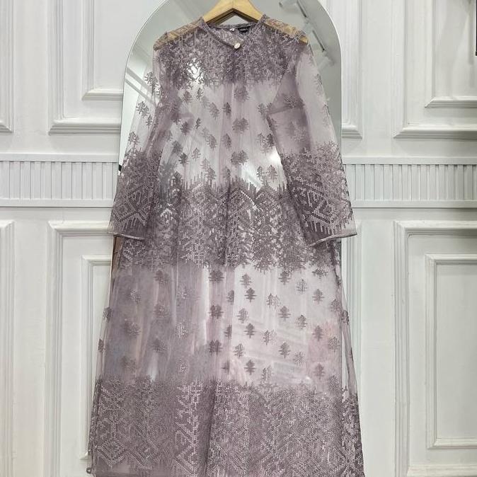 Gaia Outer Brokat Tile Panjang wanita Cardigan kondangan Muslim Kardigan Fit Putih Hitam Baju