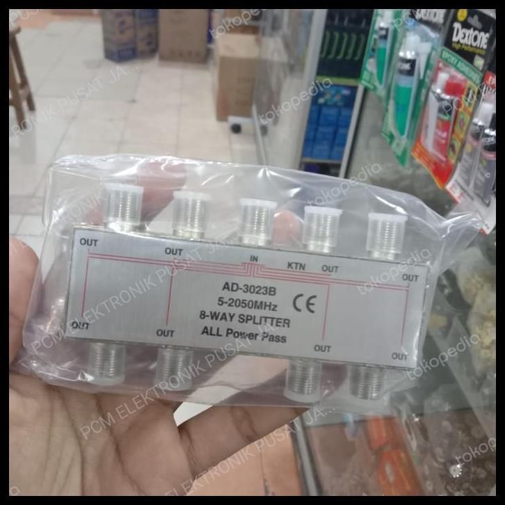 HOT DEAL SPLITTER KTN PEMBAGI SIGNAL SINYAL CABLE TV KABEL 8WAY 8CHANNEL 
