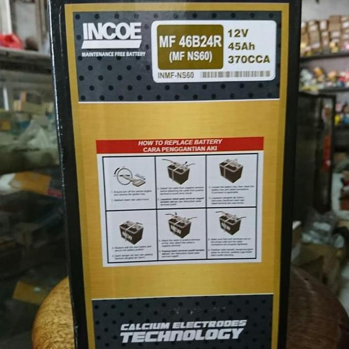 ACCU INCOE MF NS60 NS60L NS60LS 12V 45Ah aki kering mobil bandung
