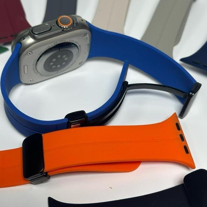 Wrble- Strap Voided For Apple Watch Ultra Silicone Buckle Magnetic Semua Seri Apple Watch Jam Smartw