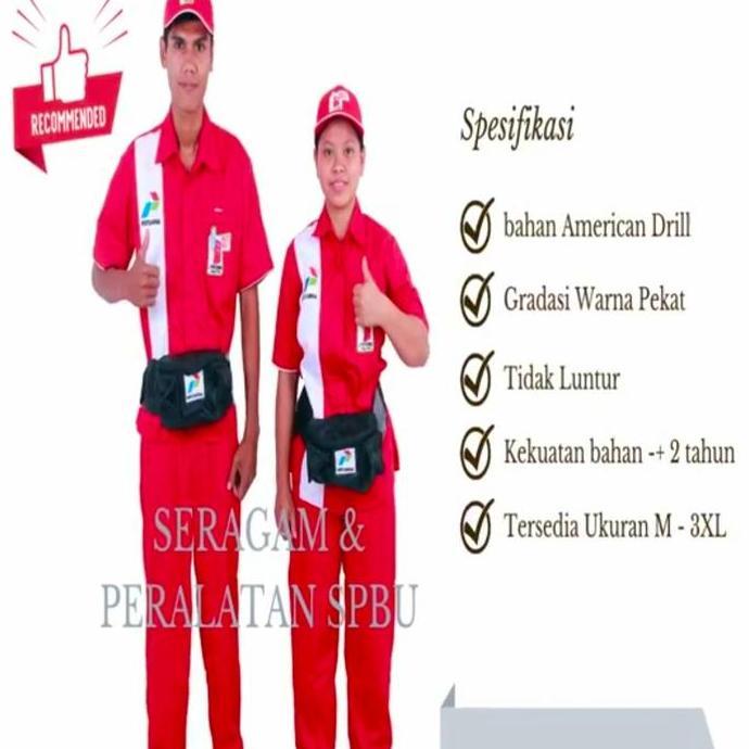 Seragam pegawai spbu pom bensin Pertamina baju topi tas pertalite