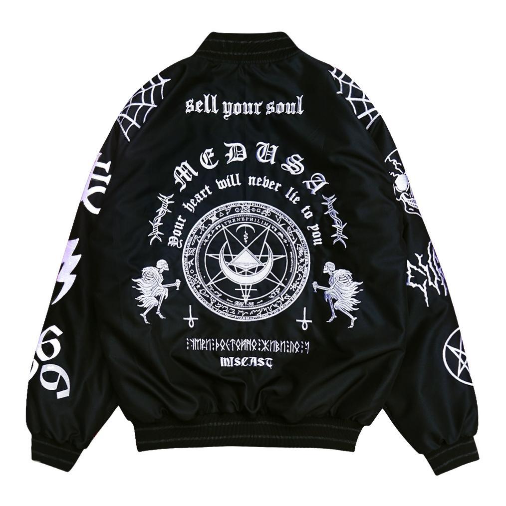 Miscast Varsity Jaket Vintage Medusa Hitam