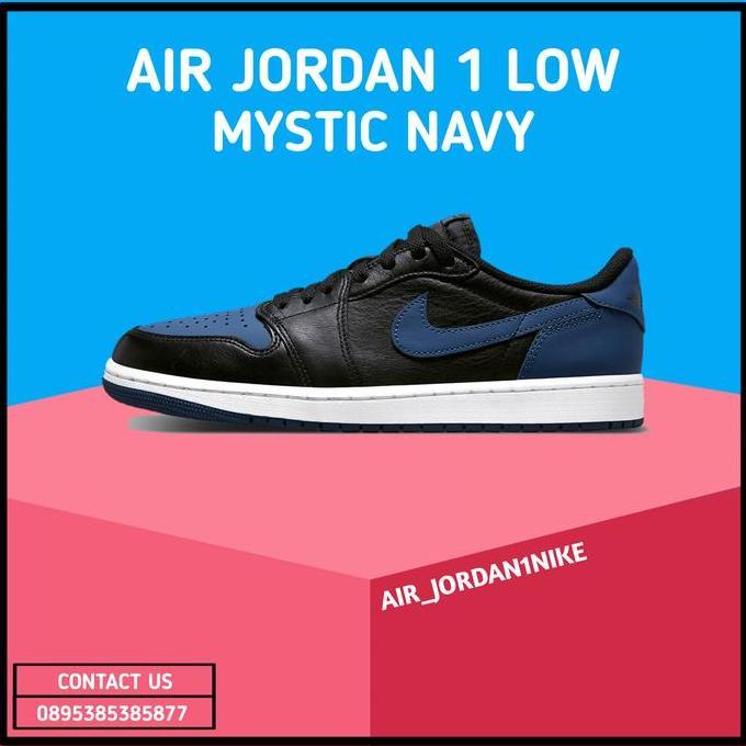 Sepatu Nike Air Jordan 1 Low OG Mystic Navy 100% Authentic