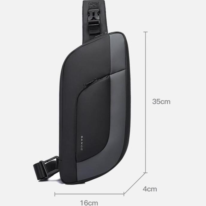 Bange Tas Selempang Pinggang  Pria  Waistbag Pria  Slingbag  Pria BG7312 Hitam Plastik