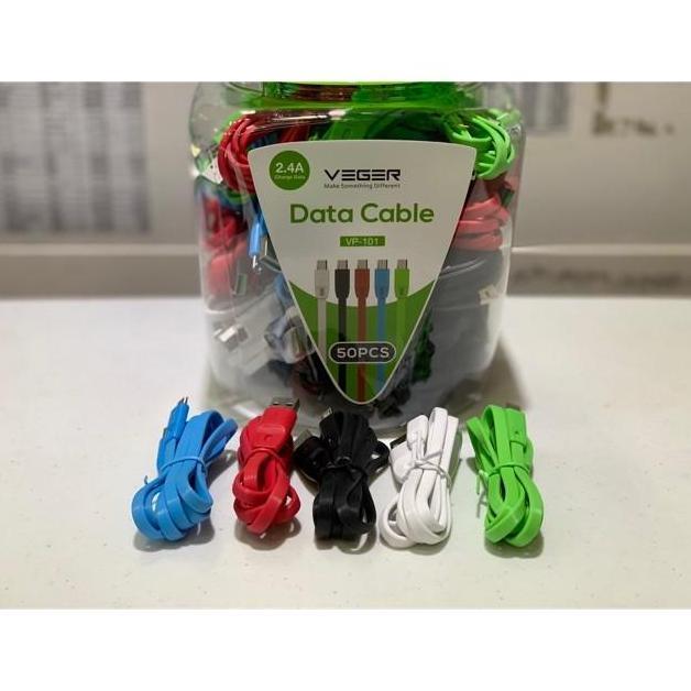 Kabel Data Charger VEGER VP-101 VP 101 - isi 50 - Micro Usb 2.4 Ampere Terlaris