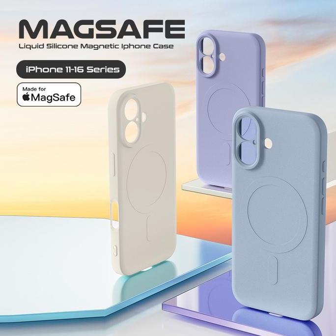 Iphone Liquid Silicone Magsafe with Camera Protector for Iphone 13 14 Pro Max PLUS Terlaris