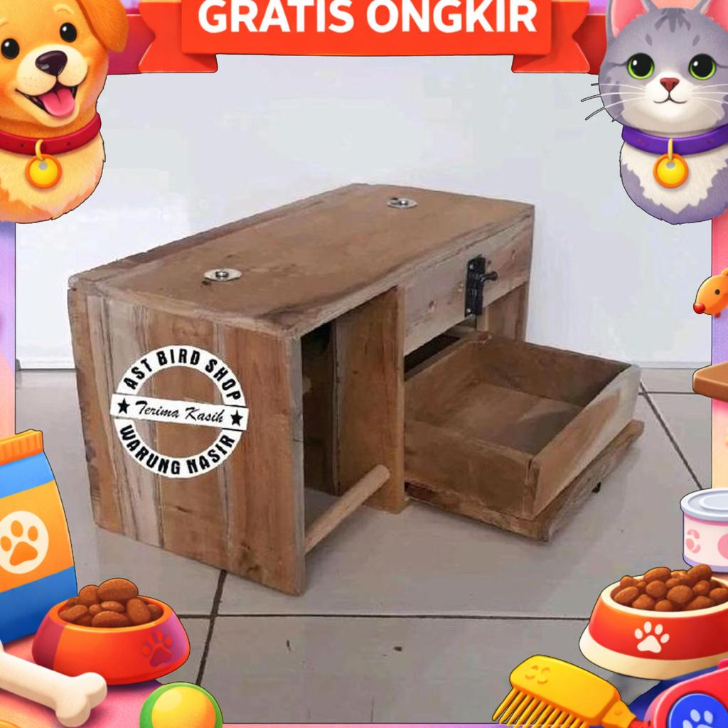 Glodok Laci Gantung Burung Love Bird Kayu Jati
