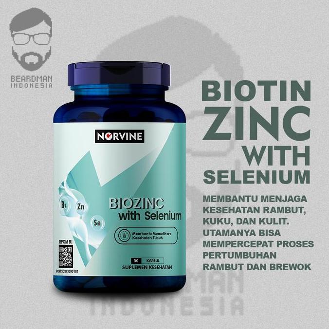 Letssist- Biozinc (Biotin Zinc With Selenium) Norvine Suplement 50 Kapsul - Booster (Mempercepat Per