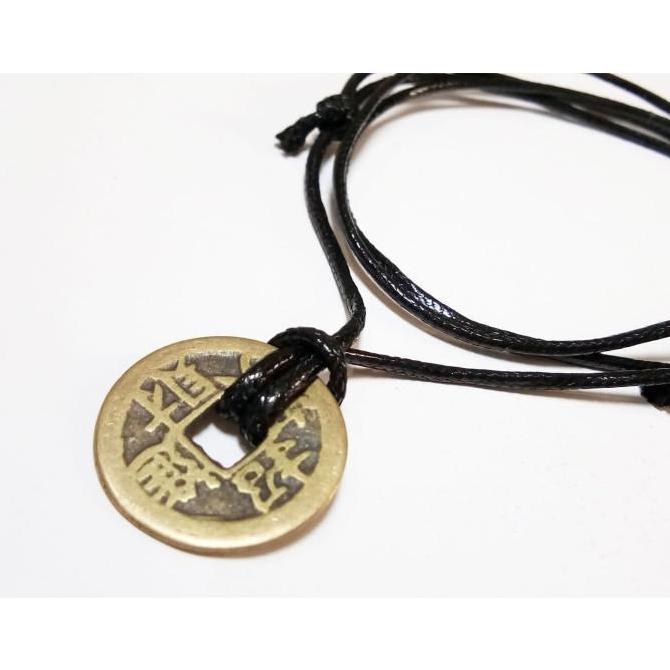 Cod,Bisa- Vee Kalung Liontin Koin Cina Kuno Asli