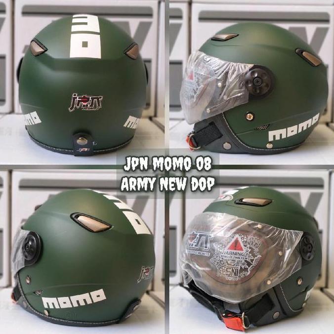 // HELM JPN MOMO KACA PILOT HIJAU ARMY DOP //