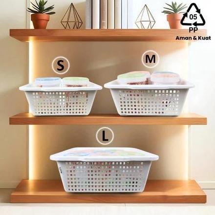 Keranjang Plastik Putih Roblox Tebal Premium - Keranjang Organizer Surat Sayur Buah - RDP
