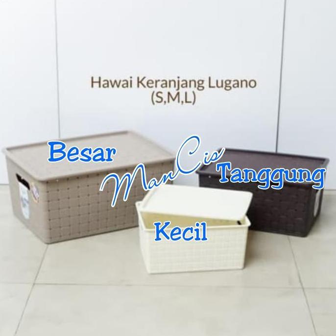 Keranjang Lugano HAWAII ukuran Kecil S tutup plastik container box