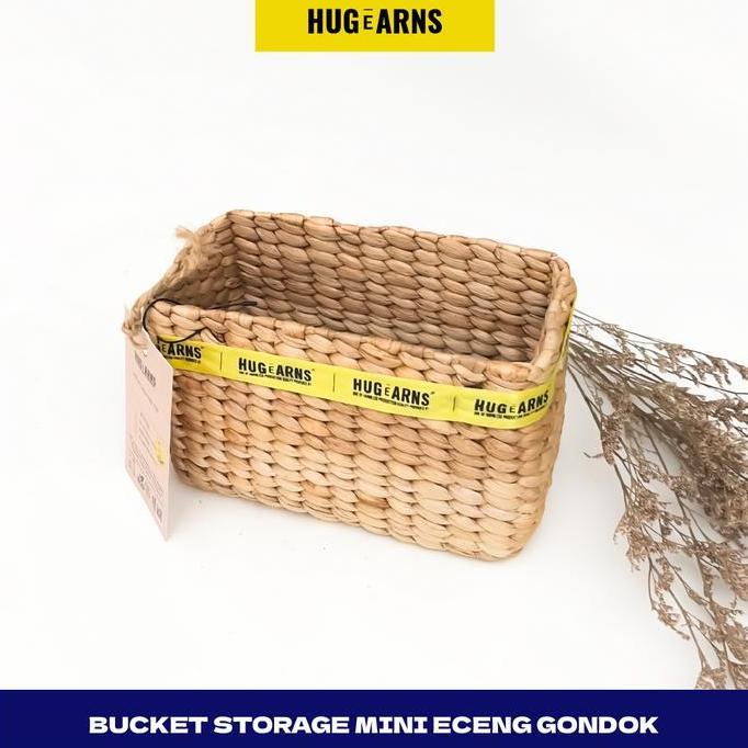 HUGeARNS - Keranjang Kotak Eceng Gondok Pesergi Panjang Mini / Keranjang Eceng Gondok Persegi Panjan