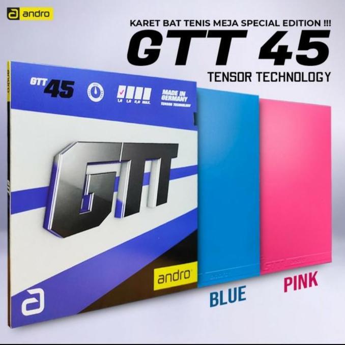 NEW Karet Pingpong Andro GTT 45 Pink and blue Tensor Technology