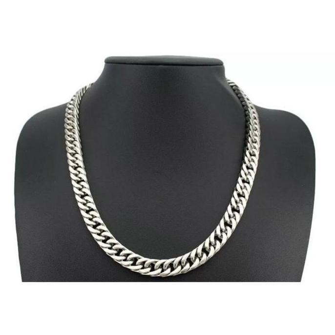 Cod,Bisa- Kalung Rantai Titanium Pria Silver Anti Karat Ukuran Jumbo Besar
