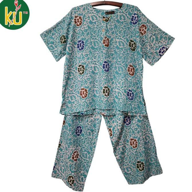 Sendtoday- Kencana Ungu Setelan Cp Jumbo Warna Label Hitam Celana Panjang Lengan Pendek Motif Merah 