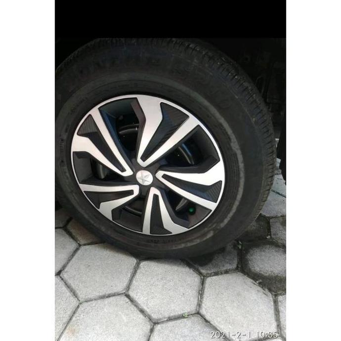 Thebest- KVSH14-Wheel cover dop velg ring14 silver hitam isoka