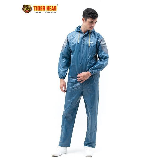 Thebest- Jas Hujan Karet TIGER HEAD STRETCH AXELO 68279 Elastis Jaket Celana