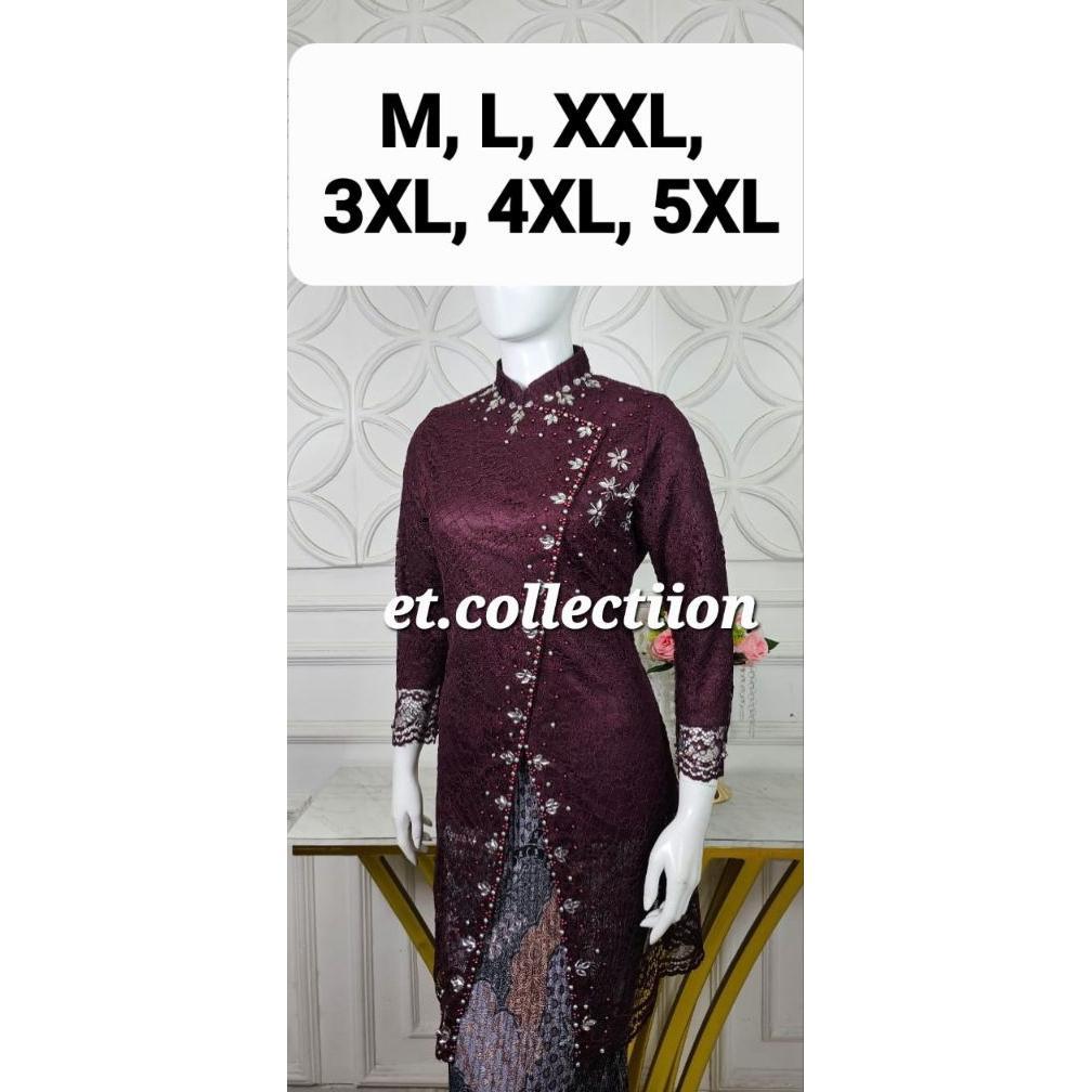 Discount Atasan Kebaya Kimono Ld 140   - Setelan Kebaya Modern - Kebaya Wisuda Jumbo