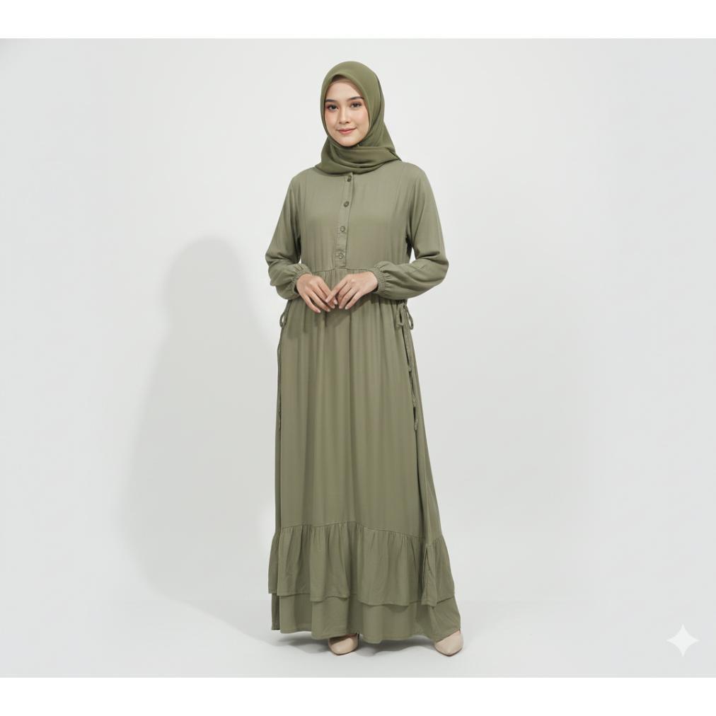 RILLEY - Gamis Aqleema | Gamis Wanita Bahan Adem Rayon Twill