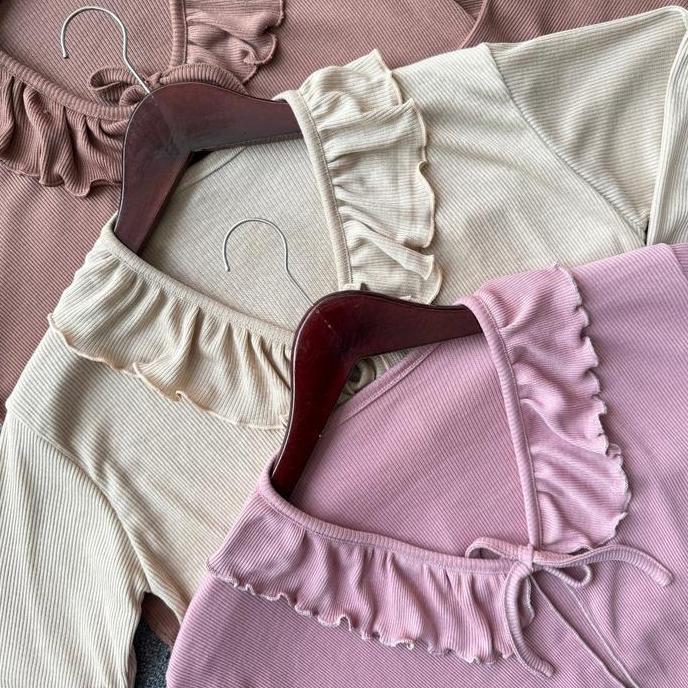 Fwbgy- Cardigan Crop Tali Ruffle / Outer Korea / Cardigan Fuji / Korean Style