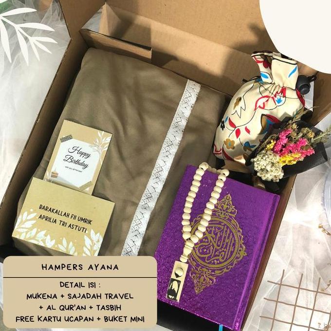 FREE ONGKIR HAMPERS MUKENA RENDA HAMPERS AYANA HAMPERS ULANG TAHUN KADO CEWEK