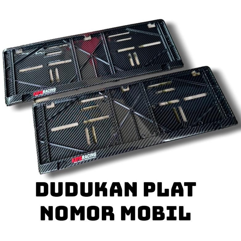 DUDUKAN PLAT MOBIL CARBON HITAM GLOSY dudukan plat nomor mobil carbon kips racing plat nomor mobil c