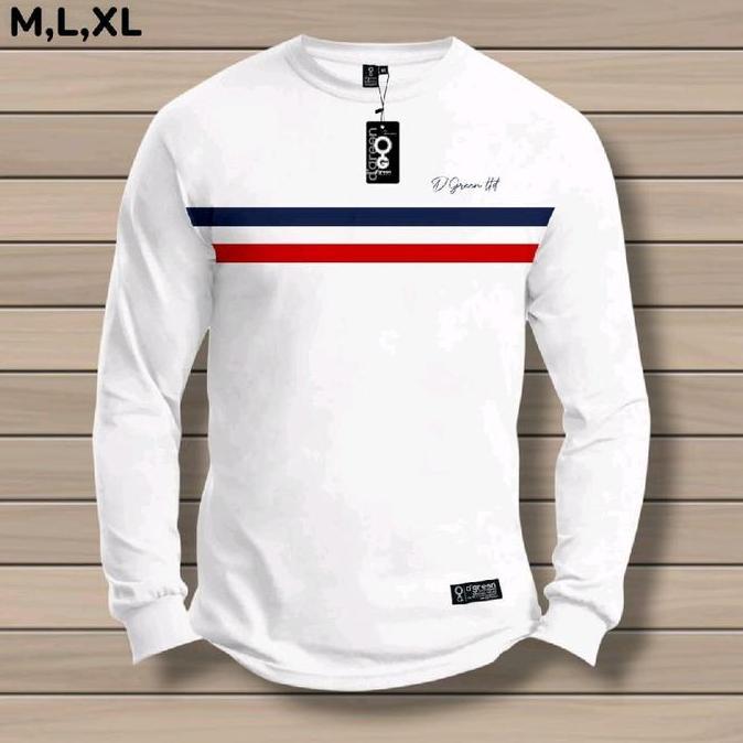D'GREEN T-shirt Pria Longsleeve Bahan Cotton Combet 30s Baju Kaos Distro Lengan Panjang Pria Motif S
