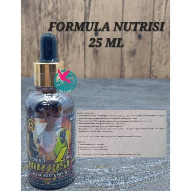 Formula Nutrisi 25 Ml Pastol Konslet - Vitamin Burung Khusus Anakan Trotol Dan Pastol Murai Batu