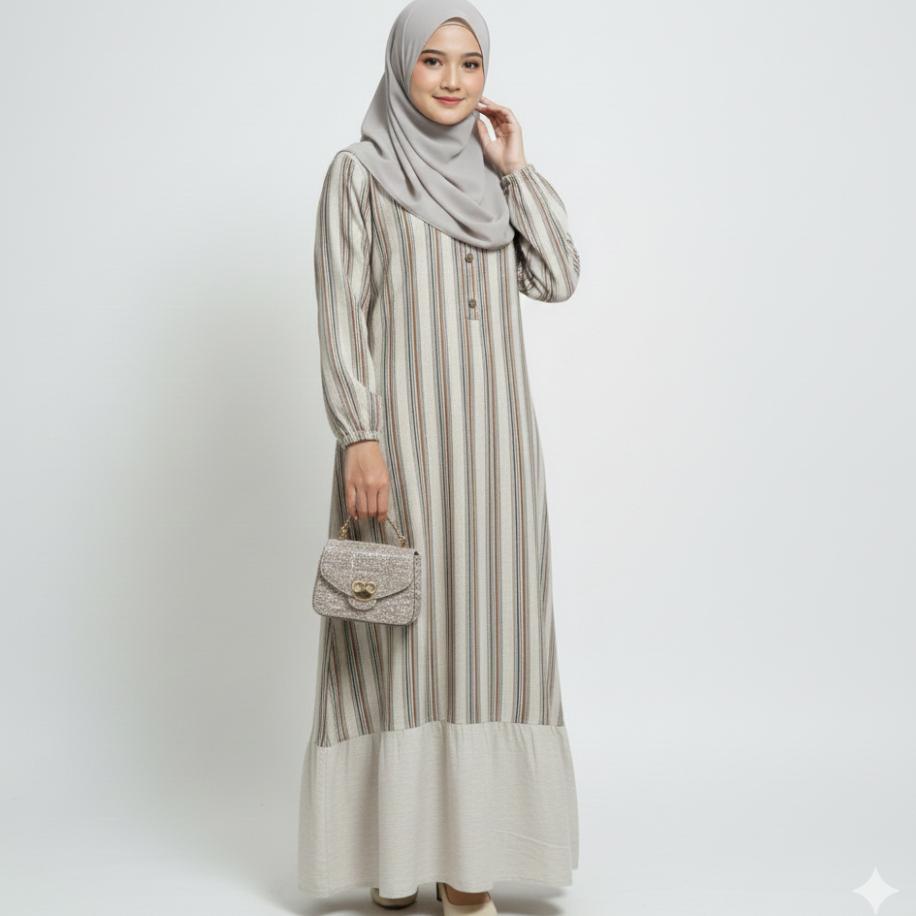 RILLEY - Gamis Aidah | Gamis Wanita Bahan Adem Linen