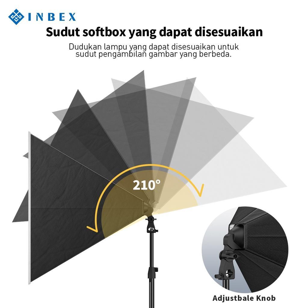 Inbex Lighting Studio Softbox Lighting Paket Studio Foto Light Stand 2M + Softbox/Untuk Live Streami