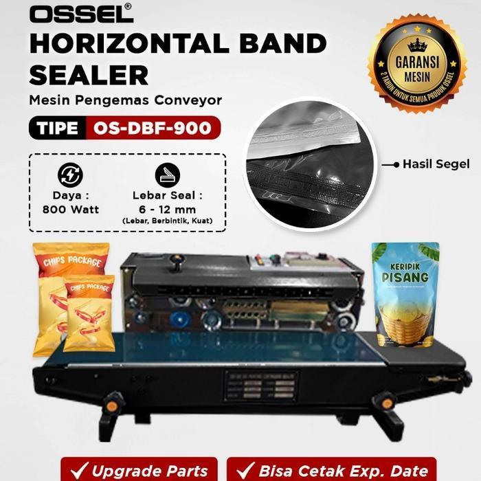 Continous Band Sealer Horizontal Penyegel Plastik Ossel Dbf-900  Mesin Original Dan Terpercaya