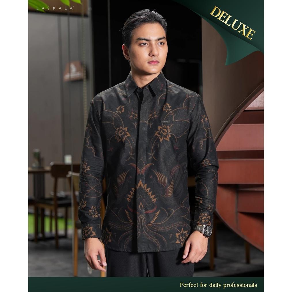 Laskala Batik Premium Haikal Kemeja Batik Pria Slimfit Lengan Panjang