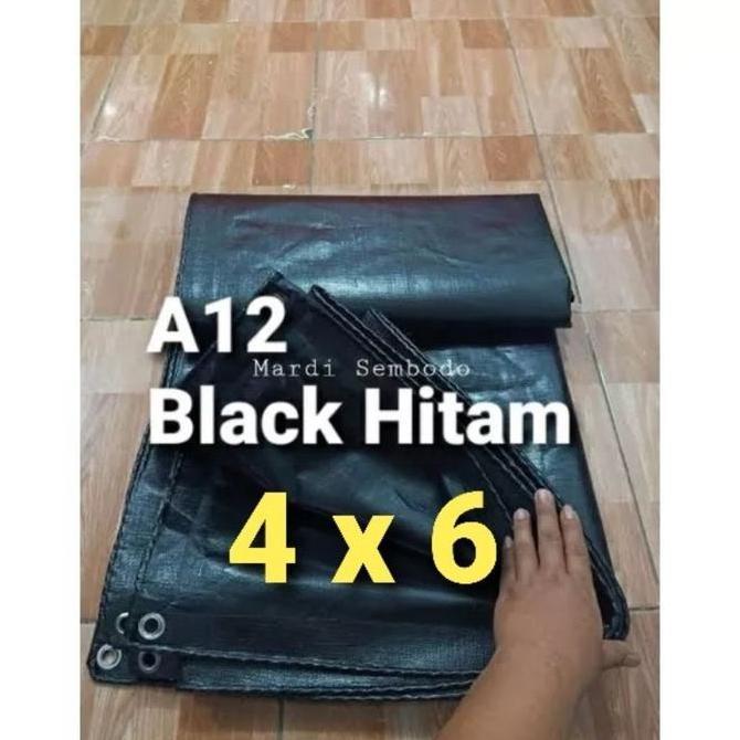 Terpaulin Terpal tebal A12 Hitam ukuran 4x6 meter