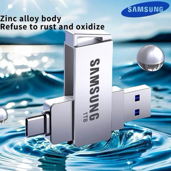 Flashdisk Samsung OTG Type C 1TB 2TB Metal High Speed USB 3.0 Flash Drive PC Laptop Smartphone Andro