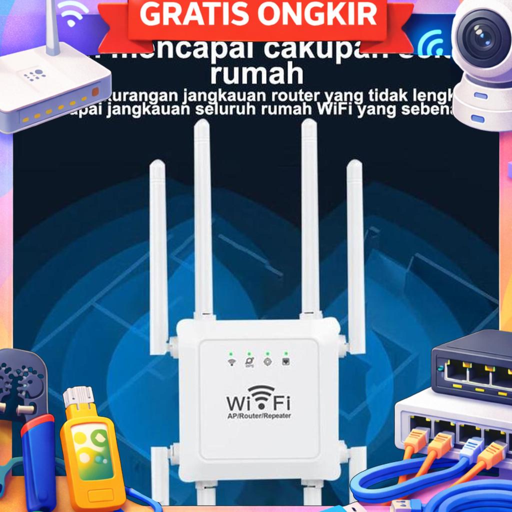 8 AntenaWifi Wireless Extender Sinyal Wifi Memperluas 1200Mbps 2.4G Dan 5G Wifi Range Extender Route