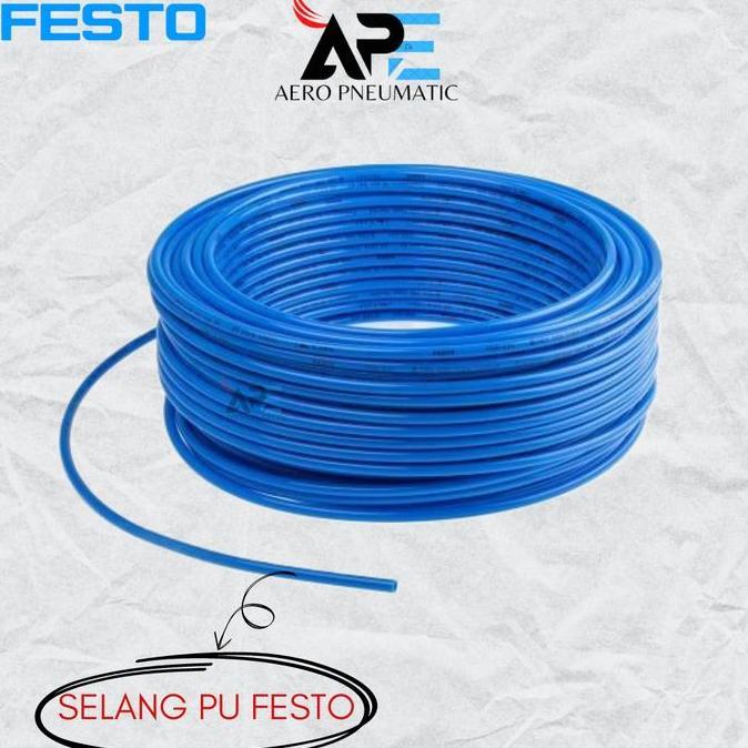 Selang Pu Festo 6Mm X 4Mm / Hose Polyurethane Festo Pun-H-6X4 Blue Meteran Murah