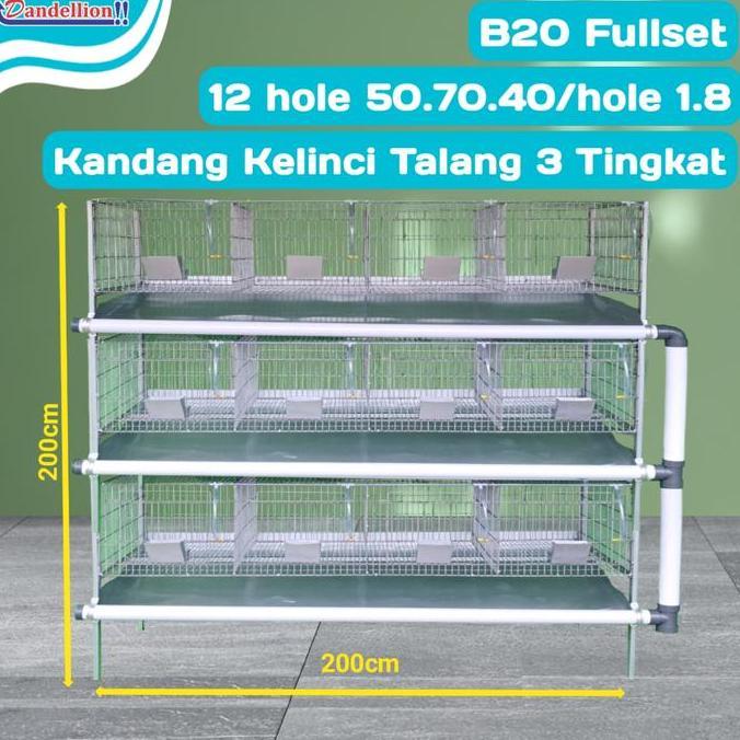 Kandang Kelinci Galvanis | Rabbit Cage B20 3 tingkat