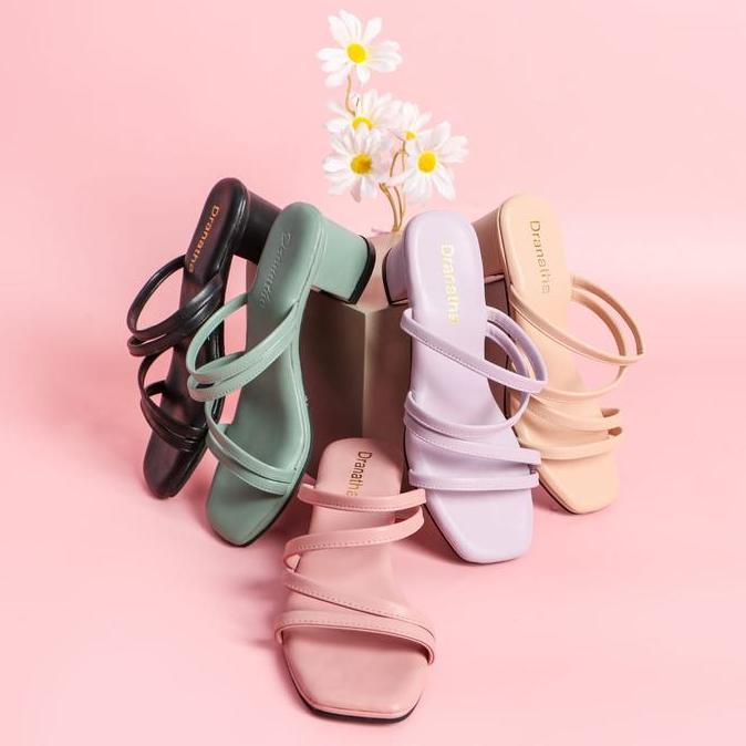 LEXA DRANATHA HEELS 5CM Square Toe Sandal Wanita Sendal