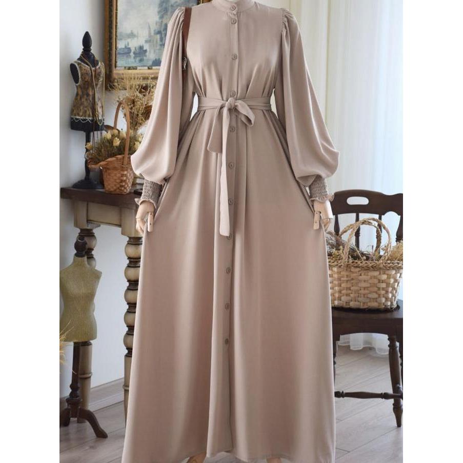 GAMIS KANCING WANITA SYIFA Crepe Muslim Syari Dress Maxi