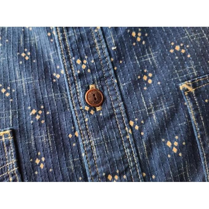 Studio D'Artisan Wabash Railroad Short Sleeve Shirt - Indigo murah