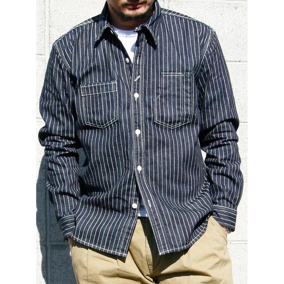 The Flat Head Wabash Indigo Selvage Denim Shirt murah