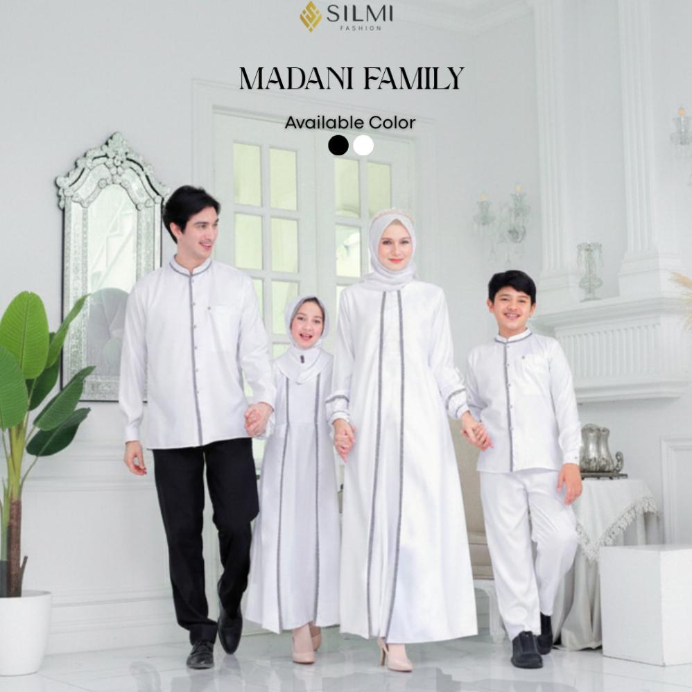 Silmi | Madani Family - Gamis Putih Elegan - Abaya Putih Umroh - Sarimbit Keluarga Couple .