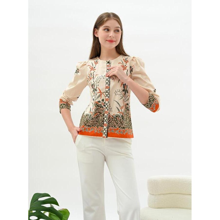 Promo 331 Uas/ Atasan Batik Wanita/ Blouse Batik Wanita Modern/ Seragam Batik