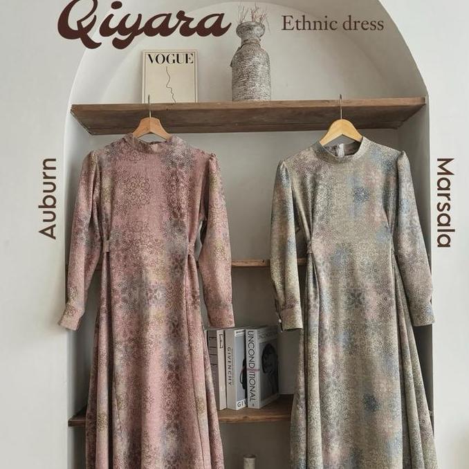 Promo Qiyara Dress Motif Lebaran Anggun Wanita Gamis Muslim - Limited Edition Raya Series