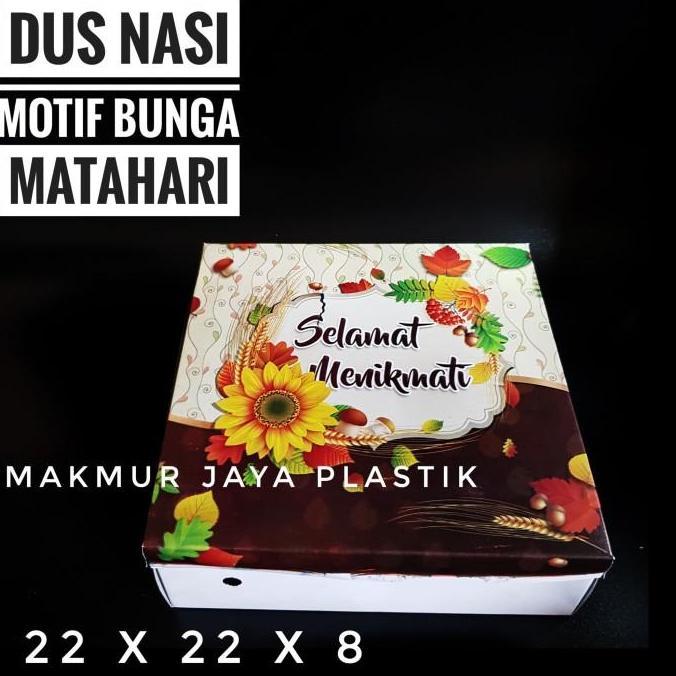 Thebest- [ DNM22 - BUNGA ] KARDUS NASI MOTIF UKURAN 22 X 22