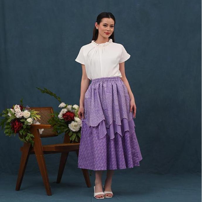 Promo Nona Rara - P0452, Rok Kasual Batik Wanita Modern
