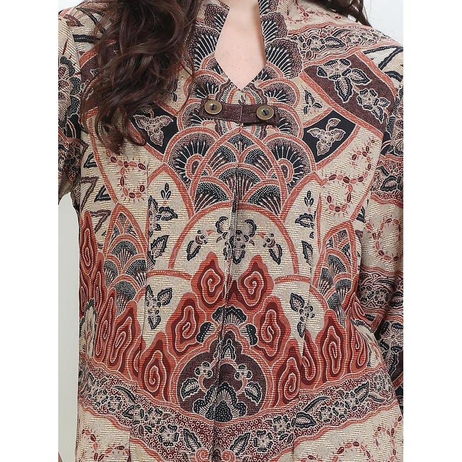 Murah [Terbaru] Arjuna Weda Blouse Wanita Batik Premium Motif Mega Mendung A - Lapis Trikot | Semi S