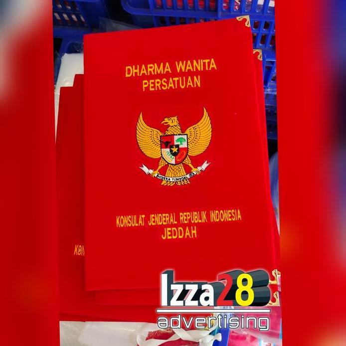 map beludru custom logo bordir ukuran A4 atau F4